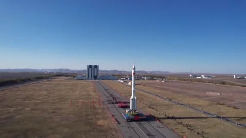 China: Test, launch of Long March 2F rocket optimized for higher efficiency Stock Footage 289679414