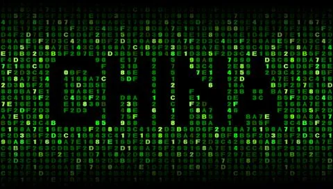 China text on hex code illustration Stock Illustration