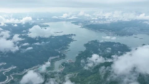 China: Three Gorges Dam Area After Rain in Yichang Stock Footage 291921069