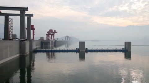 CHINA THREE GORGES DAM YANGTZE RIVER Stock Footage 49196188