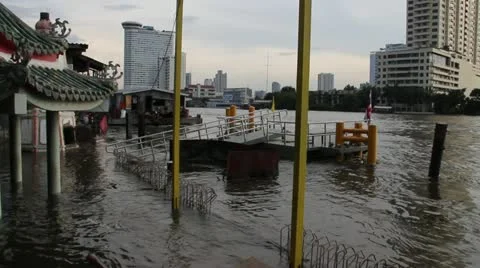 China Town flood 0207 Stock Footage 20605800