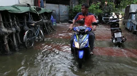 China Town flood 0247 Stock Footage 20606302