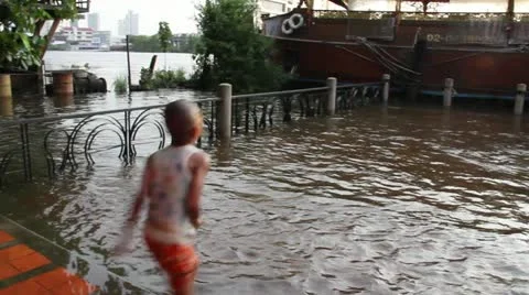 China Town flood 0253 Stock Footage 20606765
