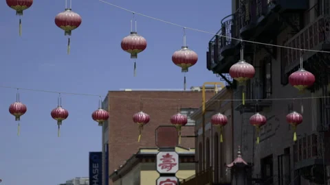 China Town Lanterns Stock Footage 217841977
