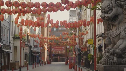 China Town, London, Focus Pull Stock Footage 129892149