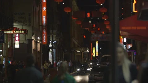 China Town at night Stock Footage 89743428