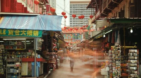 China Town Singapore Stock Footage