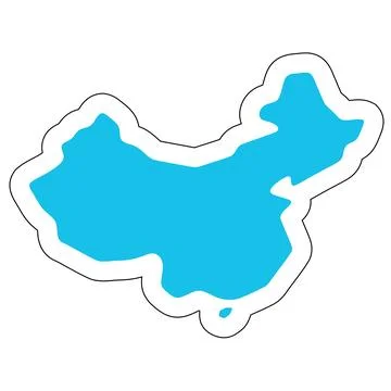 China vector country map sticker Stock Illustration