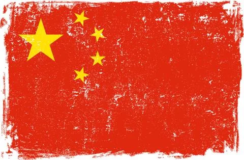 China Vector Flag on White Stock Illustration