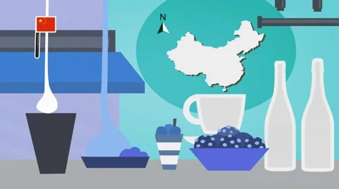 China - Vector Menu - Restaurant - Food and Drinks - blue Stock Footage 67501809