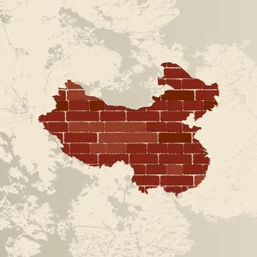 China wall map Illustrazione stock