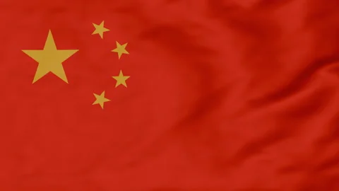 China Waving Flag Background Animation, seamless looping Stock Footage 297840623