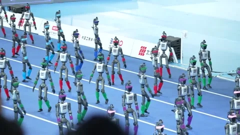 China: World Humanoid Robot Games in Beijing Stock Footage 343626295