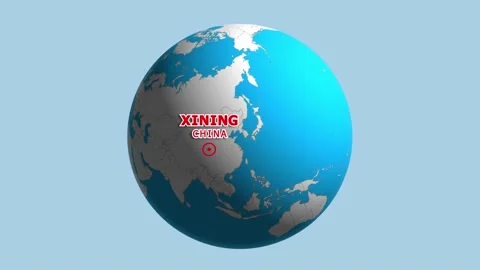 CHINA XINING ZOOM IN FROM SPACE Stock Footage 177466718