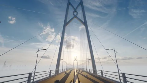 China's bridge engineering project, Hong Kong-Zhuhai-Macau Bridge Stock Footage 336376715