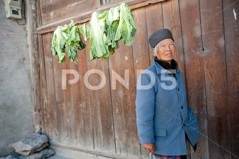 China's ethnic minorities, the yi old lady. Stock Photos