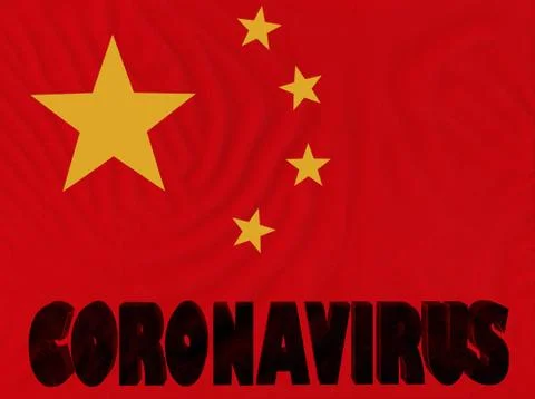 China's flag with Coronavirus text Illustrazione stock