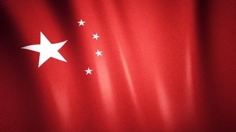 China's national flag loop waving closeup Stock Footage 125627475