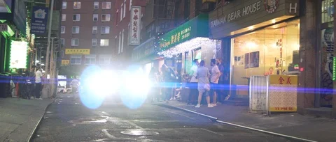 Chinatown anamorphic flare 2 Stock Footage 116764029