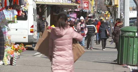 Chinatown busy sidewalk Stock-Footage 83782002