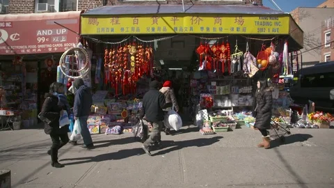 Chinatown busy store Видео 83800025