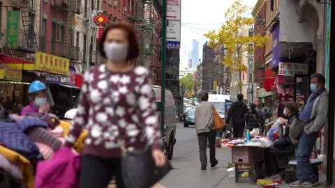 Chinatown Covid19 Stock Footage 143987095
