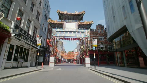 Chinatown during the lockdown because of coronavirus (Covid19) - no audio Stock Footage 148937830