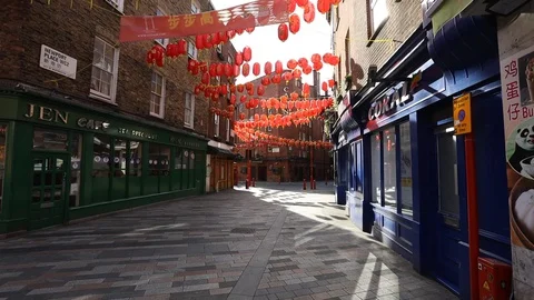 Chinatown, London. During Coronavirus crisis Stock Footage