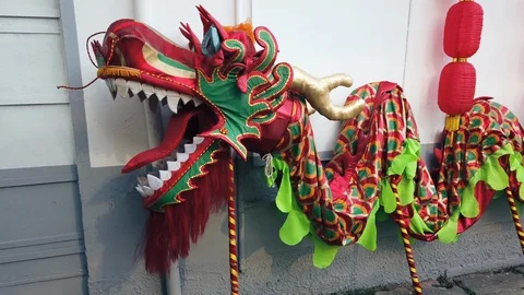 Chinatown Milan Dragon Full Stock Footage
