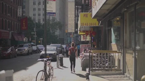 Chinatown Sidewalk Slow Motion Video stock 112268784