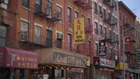 Chinatown Stores Slow Motion 스톡 동영상 112264778