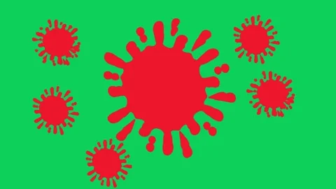Chine Ink Drops and Splashes. Blotter Spots, Liquid ANIMATION Stock Footage 296615507