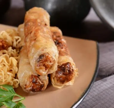 Chineese spring rolls Stock Photos