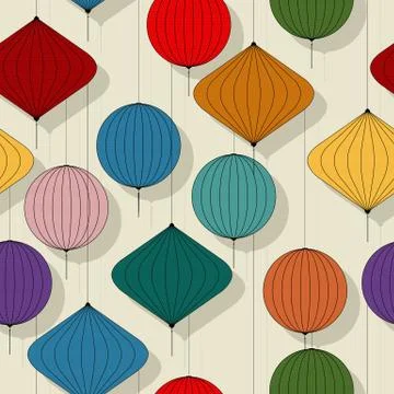 Chines paper lanterns イラスト素材