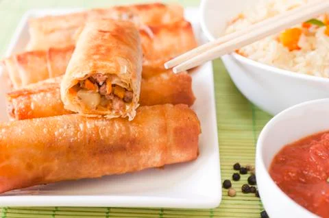 Chines rolls Stock Photos