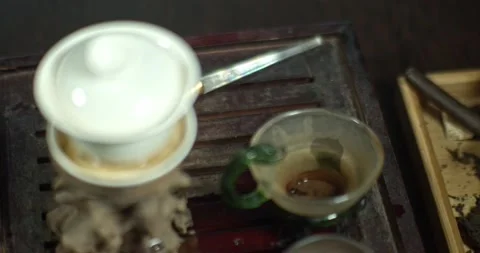 Chines tea ceremony at home Stock Footage 147454284
