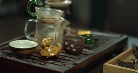 Chines tea ceremony at home Stock Footage 147454798