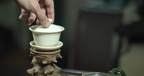 Chines tea ceremony at home Stock Footage 147455204