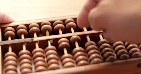 Chinese abacus Stock Footage