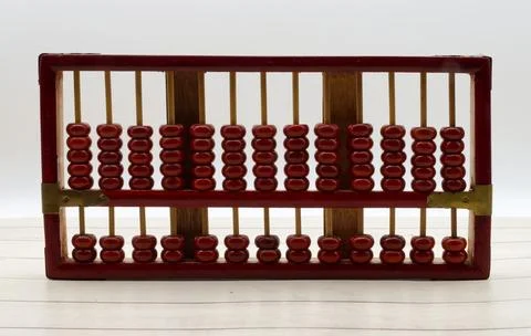 Chinese Abacus. Math calculation tool. Ancient calculator. Stock Photos