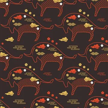 Chinese abstract seamless pattern vector. Illustration of traditional ornament Stock Illustration