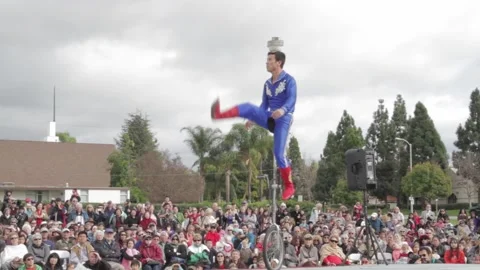 Chinese Acrobat balancing Stock Footage 194547219