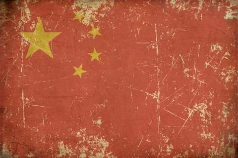 Chinese aged flat flag Stock Illustration