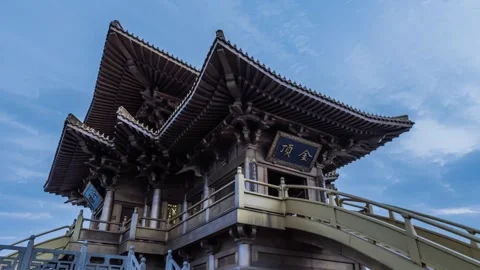 Chinese Ancient Architecture and Rolling Clouds Time-lapse Stock Footage 326670674