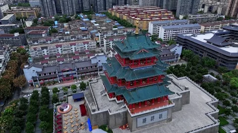 Chinese  ancient architecture,It is located along the Weihe River in Xianyang Stock Footage 325138860