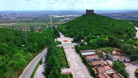 Chinese  ancient architecture,It is located along the Weihe River in Xianyang Stock Footage 325141864