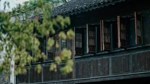 Chinese ancient building windows Video stock 274295551