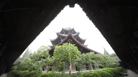 Chinese ancient landscape architecture Stock Footage 25683822