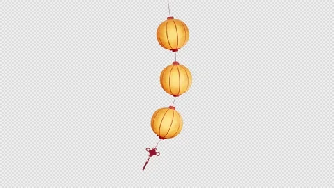 Chinese ancient lantern with alpha channel, 3d rendering. Stock Footage 238773355