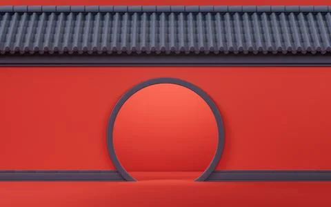 Chinese ancient wall background, 3d rendering. Ilustración de archivo